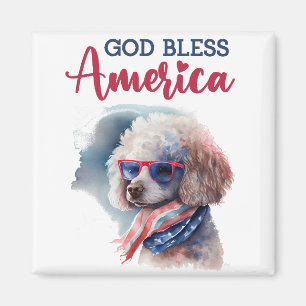 Patriottische Hond-Poodle Magneet