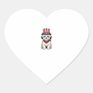 Patriottische Hond Vintage Gravure Vector Design_1 Hart Sticker