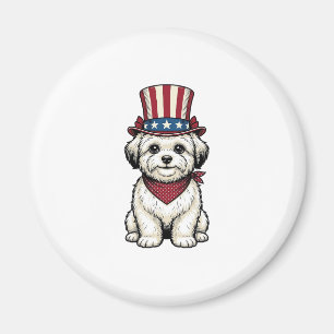 Patriottische Hond Vintage Gravure Vector Design_1 Magneet