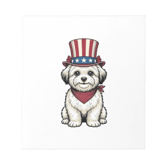 Patriottische Hond Vintage Gravure Vector Design_1 Notitieblok (Voorkant)