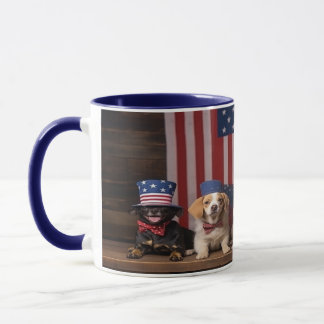 Patriottische Honden 4 juli Mok
