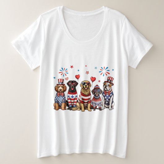 Patriottische honden grote maat t-shirt (Design voorkant)