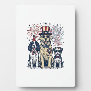 Patriottische Honden Trio Vintage Gravure Shirt On Fotoplaat