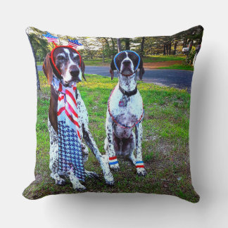 Patriottische Honden & Vuurwerk 20 x 20 Sierkussen