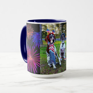 Patriottische Honden & Vuurwerk Celebration Combo  Mok