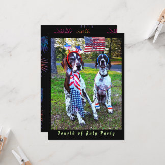 Patriottische Honden & Vuurwerk Onafhankelijkheids Kaart