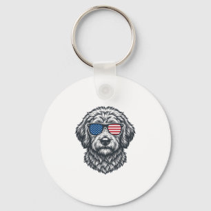Patriottische Honden Zonnebril Vintage Sleutelhanger