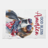 Patriottische hondenbeagle theedoek (Horizontaal)