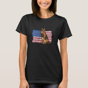 Patriottische Hondeneigenaar Usa Vlag Duitse Herde T-shirt