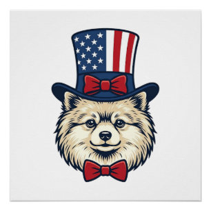 Patriottische hondenkop vintage graveer vector ont perfect poster