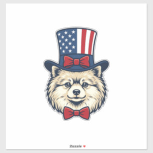 Patriottische Hondenkop Vintage Gravure Vector Des Sticker