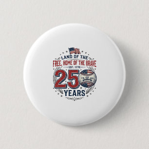 Patriottische honkbal 250 jaar vintage shirt ontwe ronde button 5,7 cm