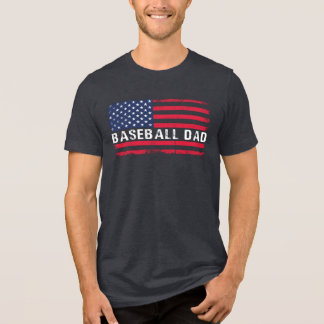 Patriottische Honkbal Vader Vlag Tri-Blend Shirt