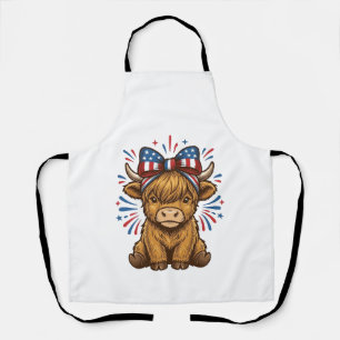 Patriottische Hoogland Koe Boog Vector Ontwerp (2) Schort