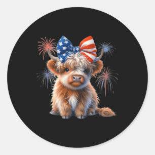 Patriottische Hoogland Koe Coquette 4 juli Boer Ronde Sticker