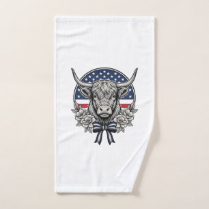 Patriottische Hoogland Koe Oude Gravure Kunst_1 Handdoek