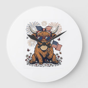 Patriottische Hooglandkoe Bubblegum Vintage Gravur Grote Klok