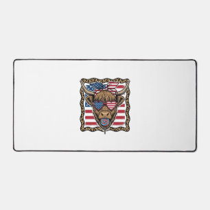 Patriottische Hooglandkoe Vintage Vlag Grafisch_1 Bureaumat