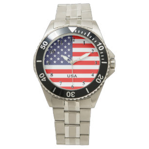 Patriottische horloges met het Amerikaanse bord