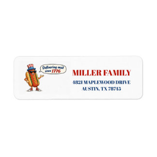 Patriottische Hotdog Retouradreslabels Etiket