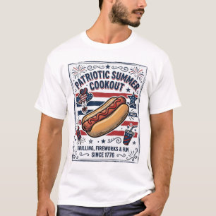 Patriottische Hotdog Vintage BBQ T-shirt