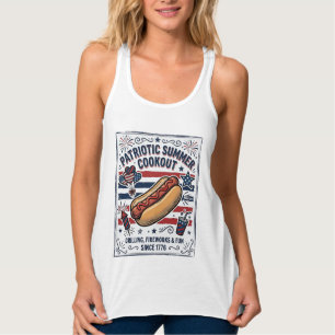 Patriottische Hotdog Vintage BBQ Tanktop