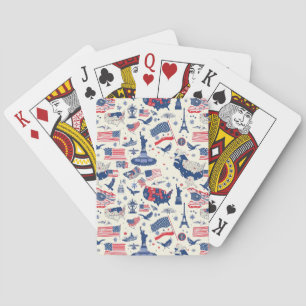 Patriottische iconen - Vrijheidsbeeld, Vlag (2) Pokerkaarten
