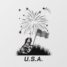 Patriottische Iguana op 4 juli Raamsticker