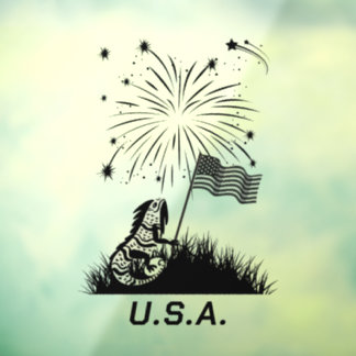 Patriottische Iguana op 4 juli Raamsticker