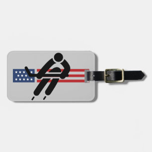 Patriottische IJshockey Design-Bagagelabels Bagagelabel
