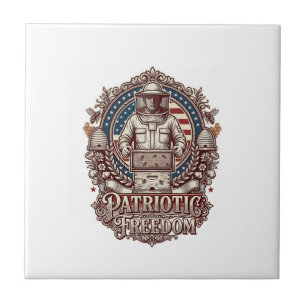 Patriottische Imker Vector Graphic T-shirt Tegeltje