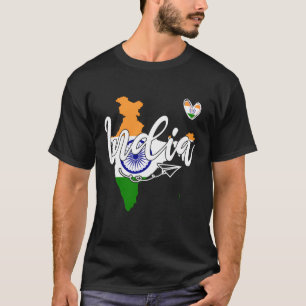 Patriottische India Pride Grappig Hart Graphic Ind T-shirt