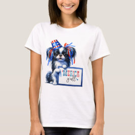 Patriottische Japanse Chin 'Merica Y'all T-shirt