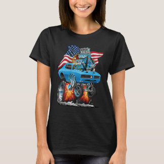 Patriottische jaren '60 Muscle Car Funny Dragster  T-shirt