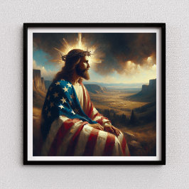 Patriottische Jezus Amerikaanse Christelijke Bijbe Poster