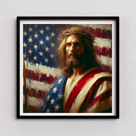 Patriottische Jezus Amerikaanse Christelijke Bijbe Poster