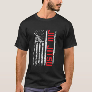 Patriottische Jiu Jitsu Amerikaanse vlag Braziliaa T-shirt