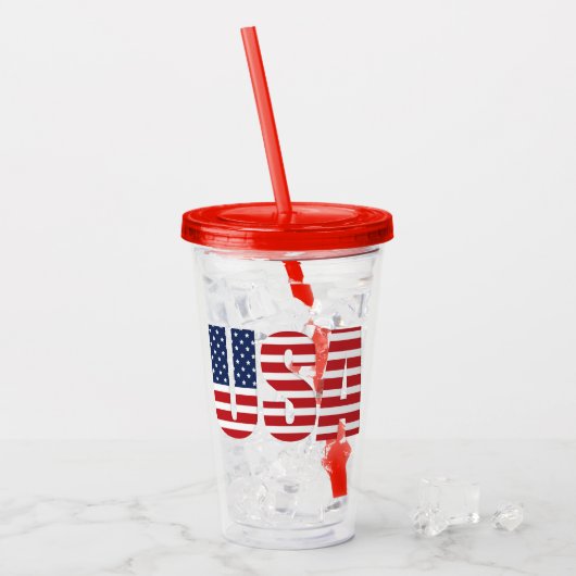 Patriottische Juli 4th Acryl Tumbler Acryl Drinkbeker (Voorkant ijs)