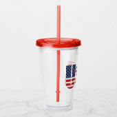 Patriottische Juli 4th Acryl Tumbler Acryl Drinkbeker (Rechts)