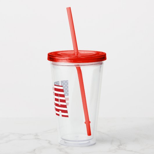 Patriottische Juli 4th Acryl Tumbler Acryl Drinkbeker (Links)