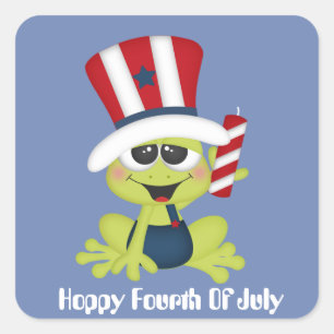 Patriottische Juli Vierde Vakantie kikker sticker
