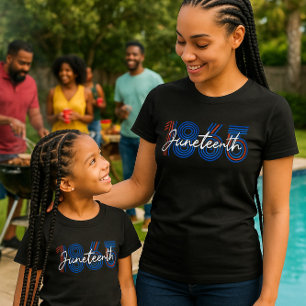 Patriottische Juneteenth 1865 Rood, Wit & Blauw T-shirt