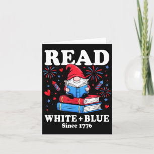 Patriottische Kabouter Leest Wit Blauwe 4 juli Boe Kaart