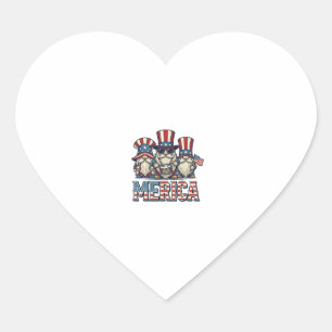 Patriottische Kabouter Merica Vintage Vector Ontwe Hart Sticker