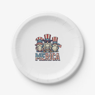 Patriottische Kabouter Merica Vintage Vector Ontwe Papieren Bordje