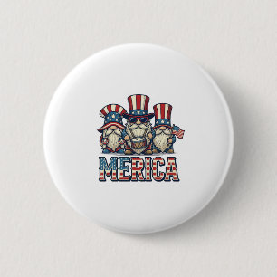 Patriottische Kabouter Merica Vintage Vector Ontwe Ronde Button 5,7 Cm