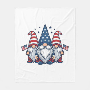 Patriottische Kabouter Trio Vintage Vector Ontwerp Fleece Deken