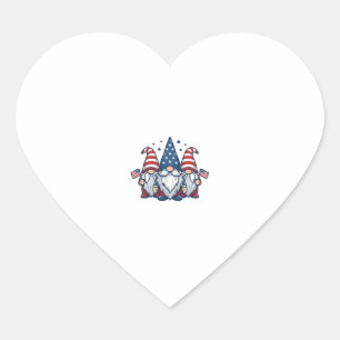 Patriottische Kabouter Trio Vintage Vector Ontwerp Hart Sticker