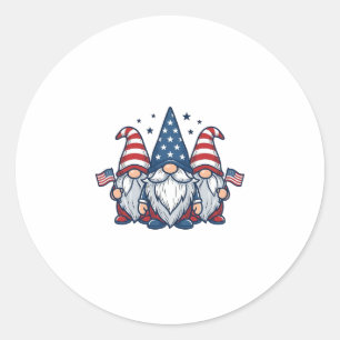 Patriottische Kabouter Trio Vintage Vector Ontwerp Ronde Sticker