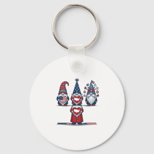 Patriottische Kabouter Trio Vintage Vector Ontwerp Sleutelhanger